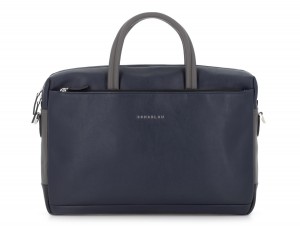 leather laptop bag blue dark front