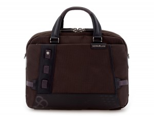 men laptop briefbag brown front