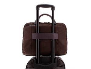 Cartella 2 scomparti per laptop marrone trolley