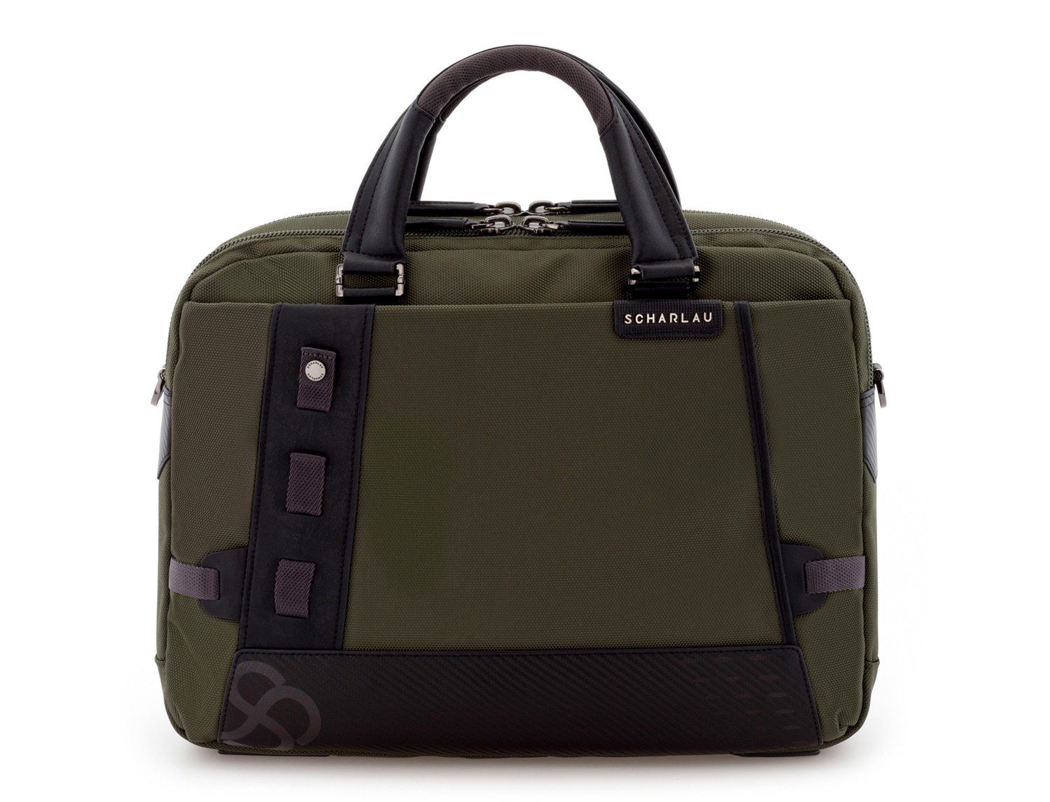 men laptop briefbag green front