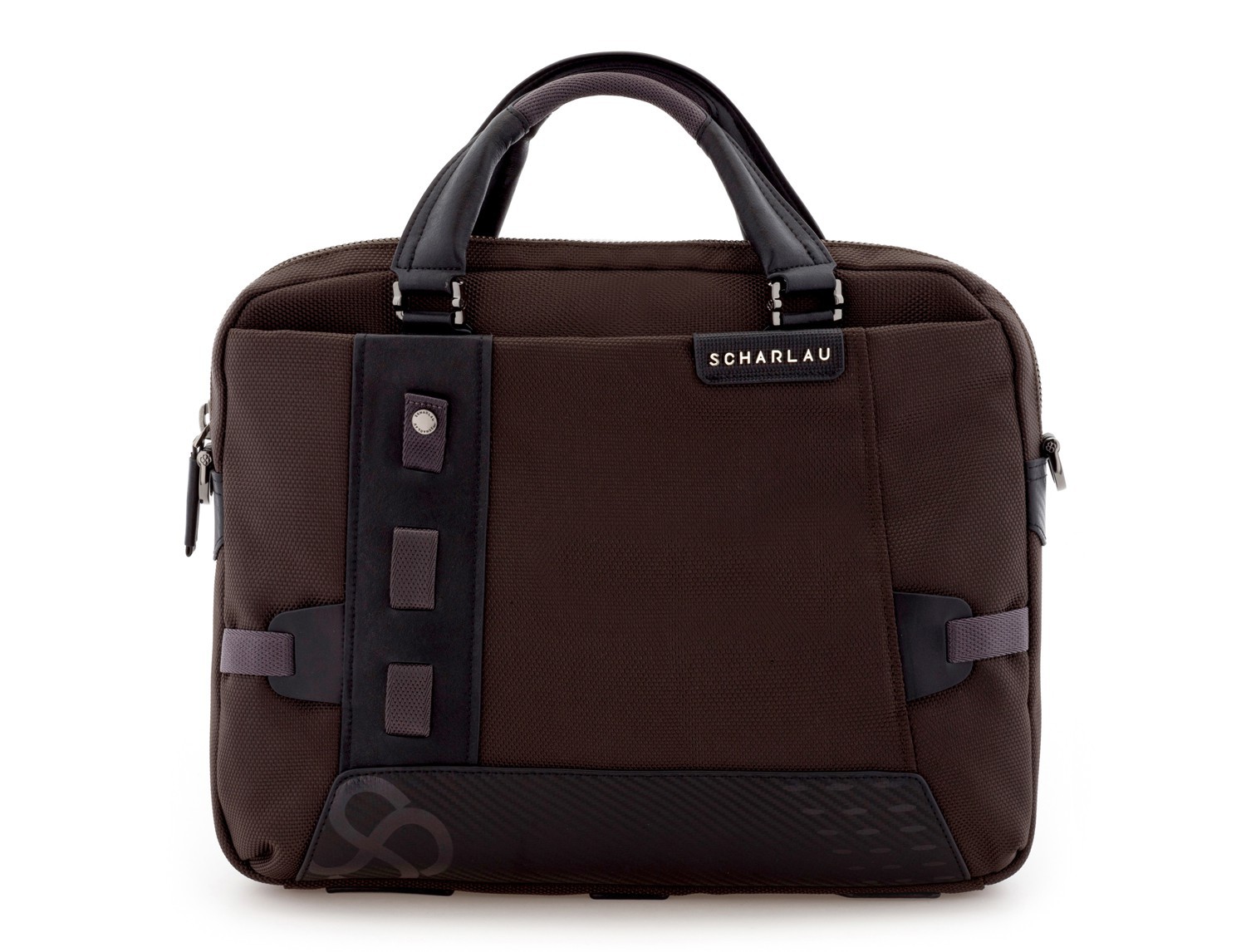 laptop briefbag brown front