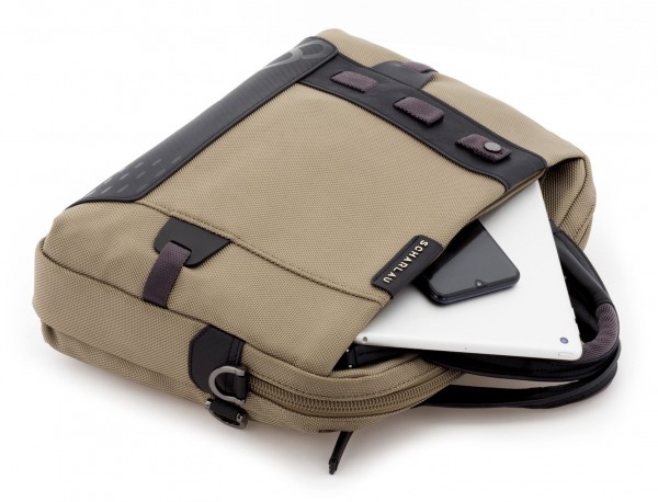 laptop briefbag beige inside