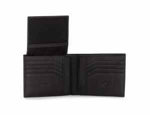 leather men wallet black open