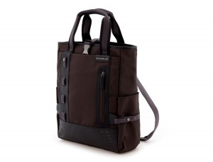 laptop bag and backpack brown side