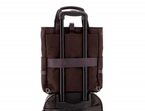 Borsa convertibile in zaino marrone trolley