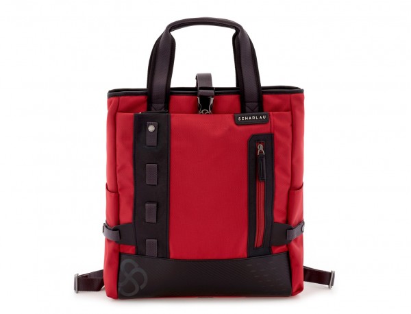 laptop bag and backpack red front