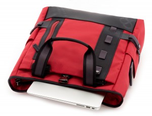 Borsa convertibile in zaino rosso laptop