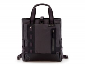 Borsa convertibile in zaino grigio front