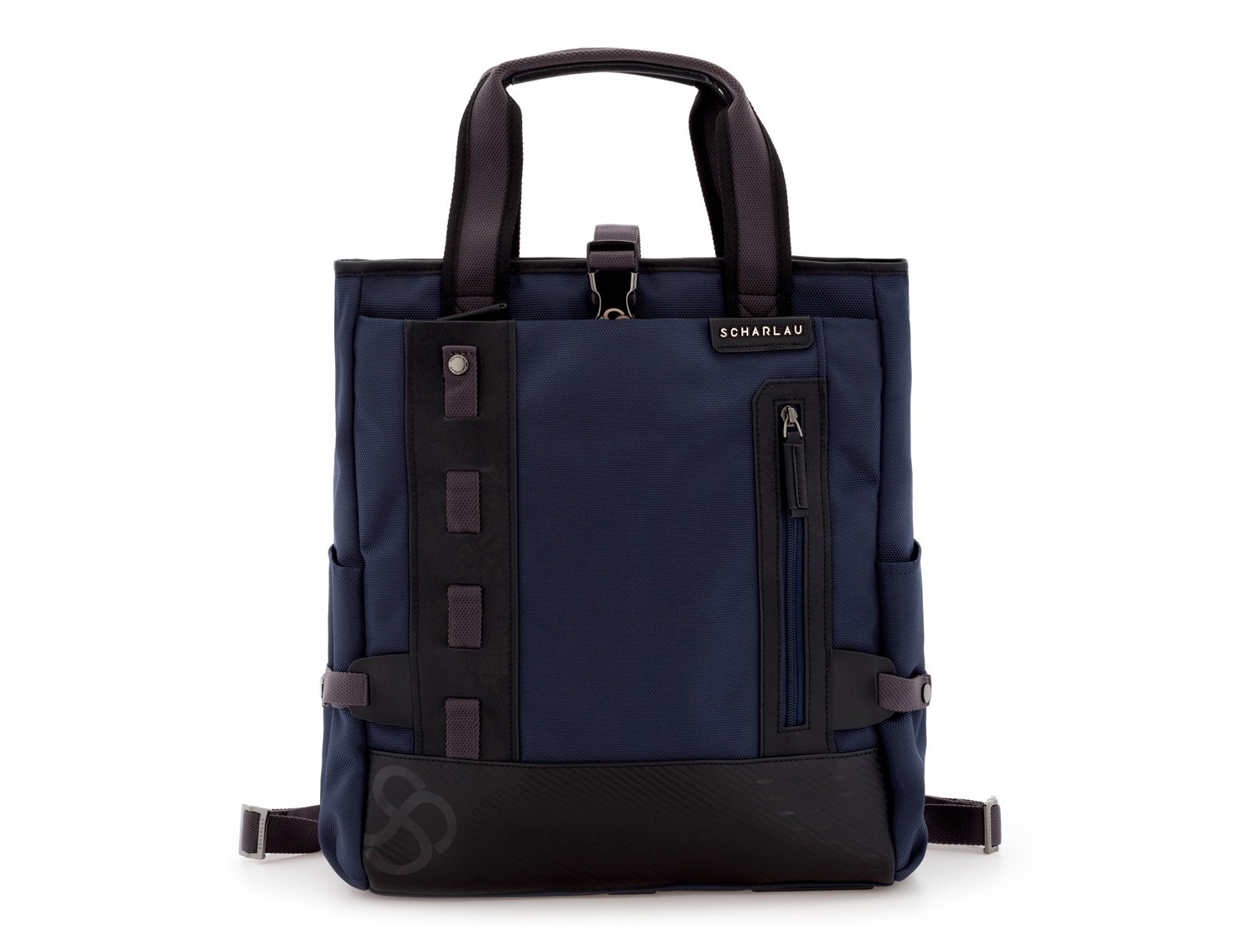 laptop bag and backpack blue front