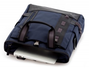 laptop bag and backpack blue inside