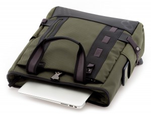 Borsa convertibile in zaino verde laptop