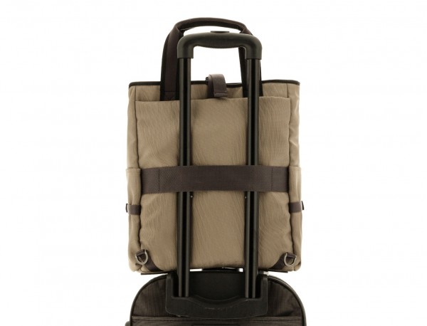 laptop bag and backpack beige trolley