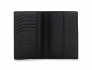 leather passport holder black open