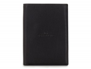 black leather wallet for men front