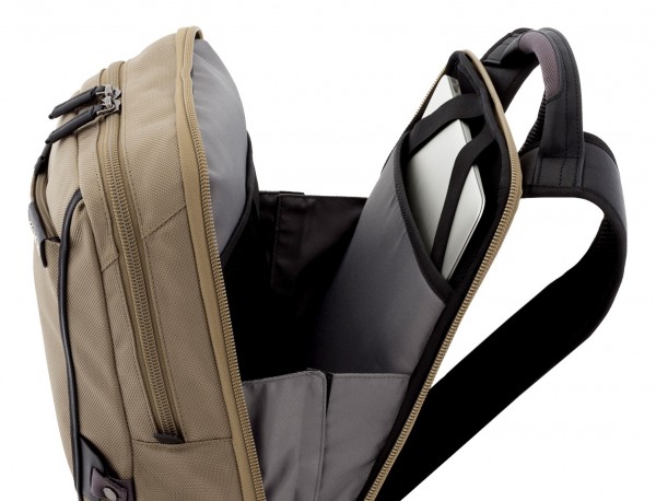 nylon backpack beige laptop