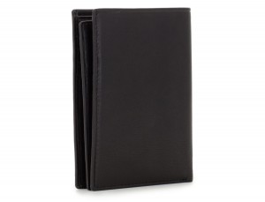 black leather wallet for men side