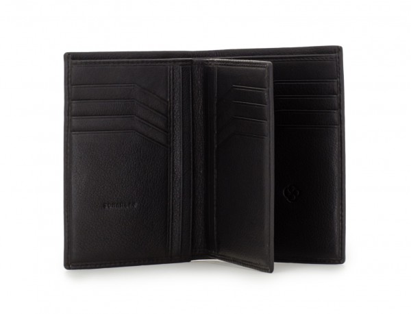 black leather wallet for men open