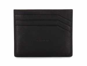 leather credit card holder black front
