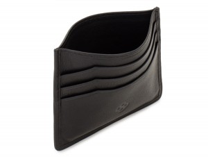 leather credit card holder black open