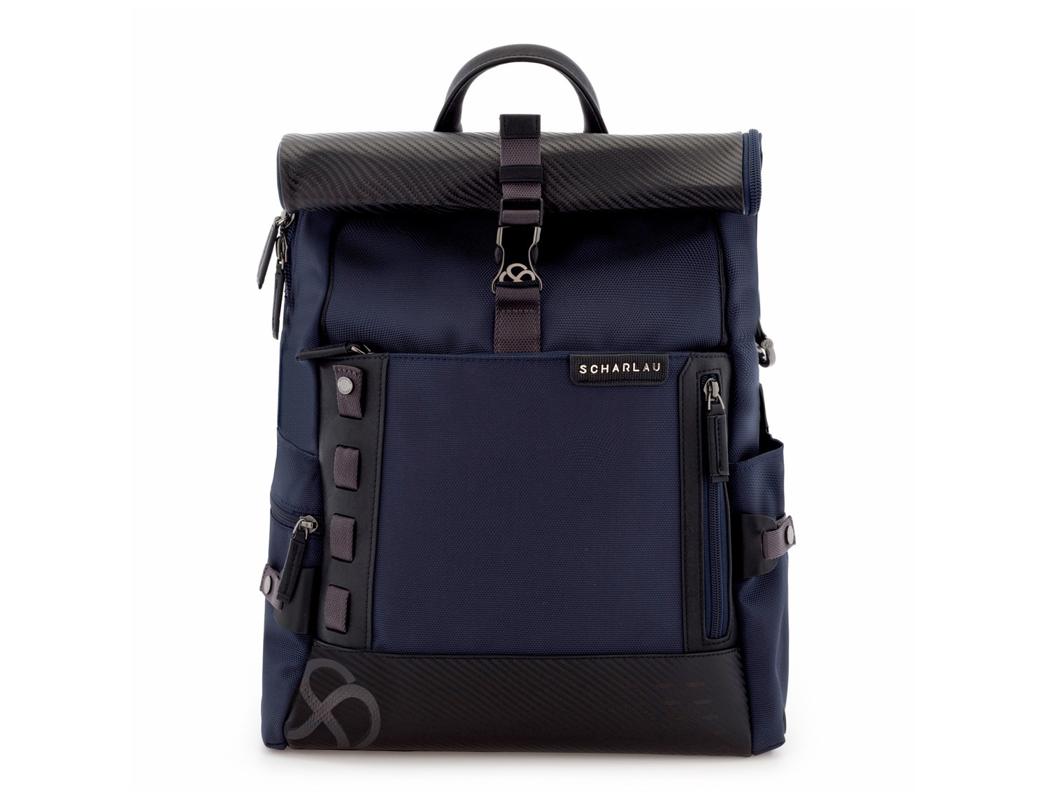 nylon backpack blue front