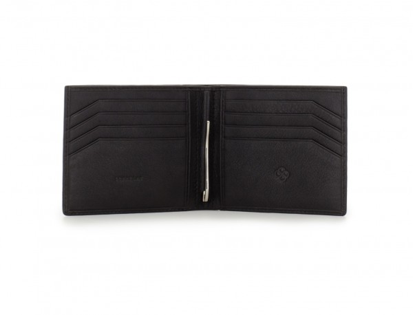 leather men wallet black open