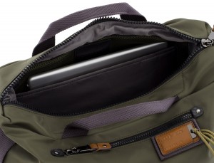 Borsa messenger in verde laptop