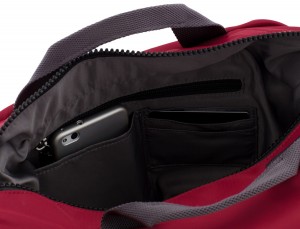 Messenger bag in red inside