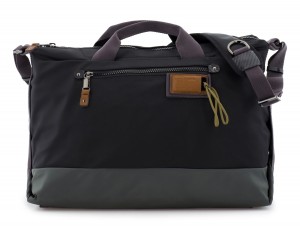 Borsa messenger in nero e grigio front