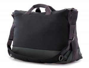 Borsa messenger in nero e grigio back