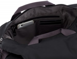 Borsa messenger in nero e grigio pockets