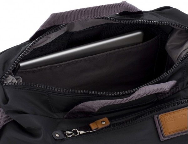 Messenger bag in black and gray laptop