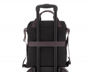 Bolso tote versátil convertible en mochila en negro trolley