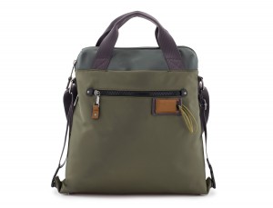Bag convertible into backpack in green front