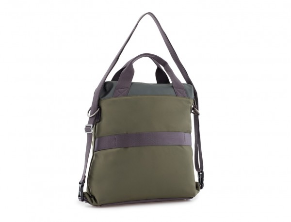 Bag convertible into backpack in green side