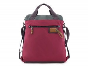 Bag convertible into backpack in red front