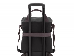 Bag convertible into backpack in black and gray trolley