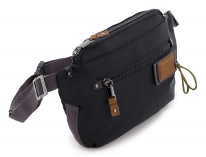 Polyester waist bag in black side