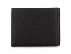 leather mini wallet in black front