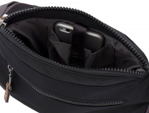 Polyester waist bag in black inside
