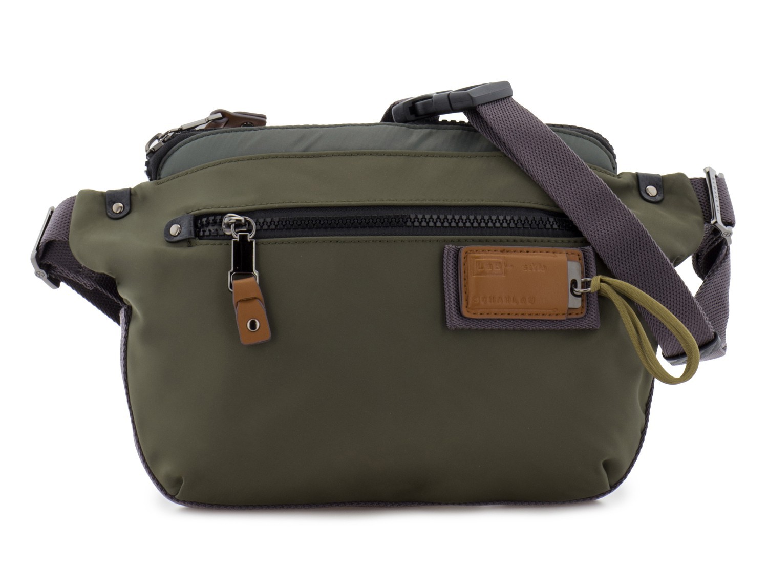 Polyester waist bag in green front