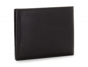 leather mini wallet in black side