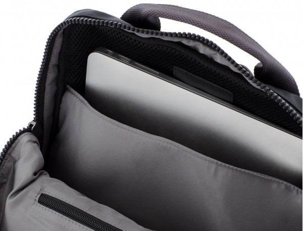 backpack in black and gray laptop