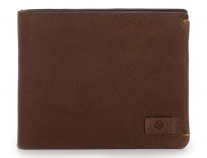 leather Wallet with coin pocket brown front