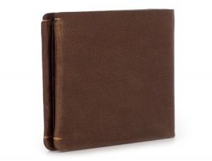 leather Wallet with coin pocket brown back