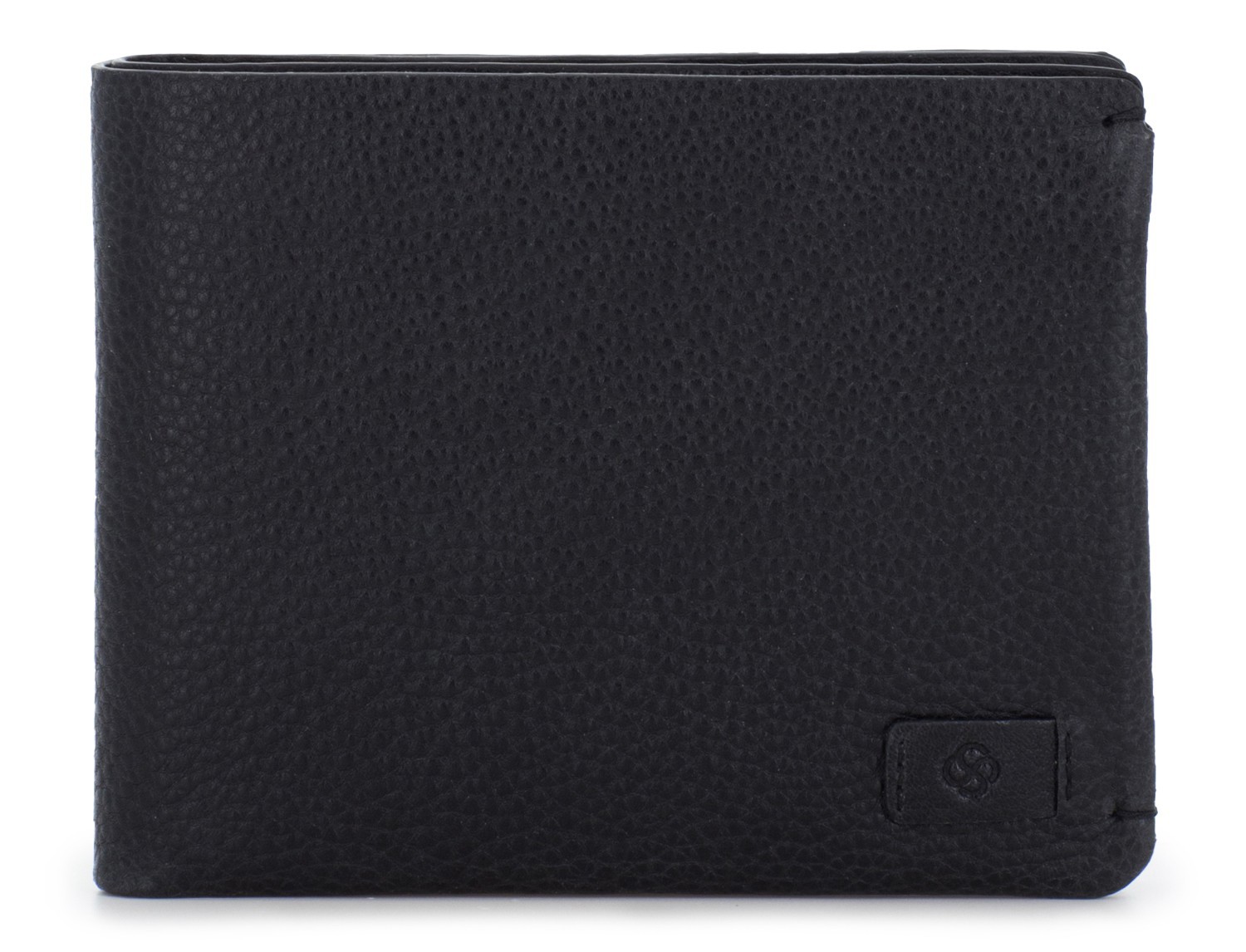 leather Wallet with coin pocket black front