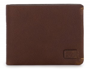 leather wallet for credit cards brown front