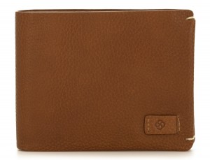leather wallet for credit cards light brown front
