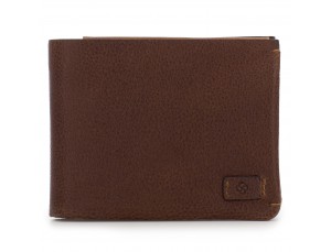 leather wallet with card holder brown front