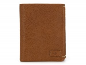 vertical wallet with card holder light brown front