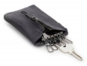Key holder wallet with coin pocket black front